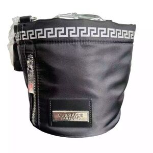 Versace Parfums NWOT Black Bucket Bag Crossbody Mini Handbag Drawstring Wristlet